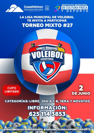 En Julio torneo de Voleibol 2025