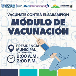 Abren modulo de vacuna contra el sarampi&oacute;n en Presidencia Municipal.