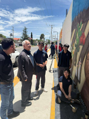 Inician alumnos de la T&eacute;cnica 51 tercer mural del programa Sendero Seguro