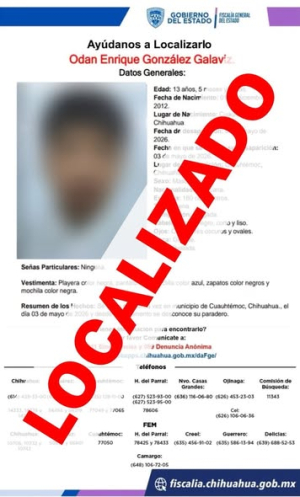 Sanos y salvos dos menores fueron localizados ten&iacute;an con reporte de ausencia en Madera