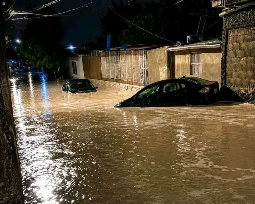 Juarez inundado por las lluvias