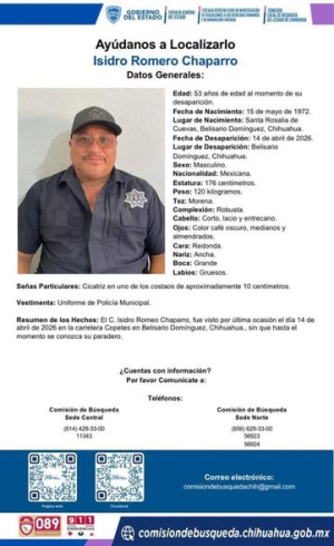 Aun no localizan a tres polic&iacute;as de Belisario Dom&iacute;nguez desaparecidos