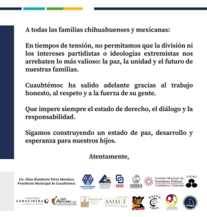 Empresarios y ayuntamiento exhortan a la unidad y a la paz