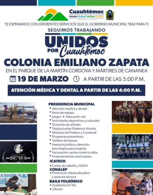 M&uacute;ltiples servicios en el programa &ldquo;Unidos por Cuauht&eacute;moc&rdquo; este jueves 19 de marzo