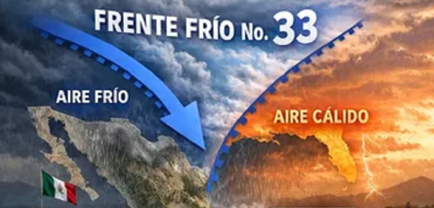 Frente frio 33 traerá clima congelante en las próximas horas