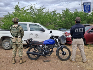 Detienen AEI y Ej&eacute;rcito Mexicano a hombre en posesi&oacute;n de motocicleta robada